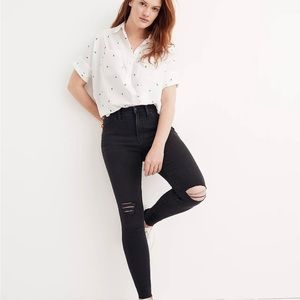 Madewell distressed faded black jeans